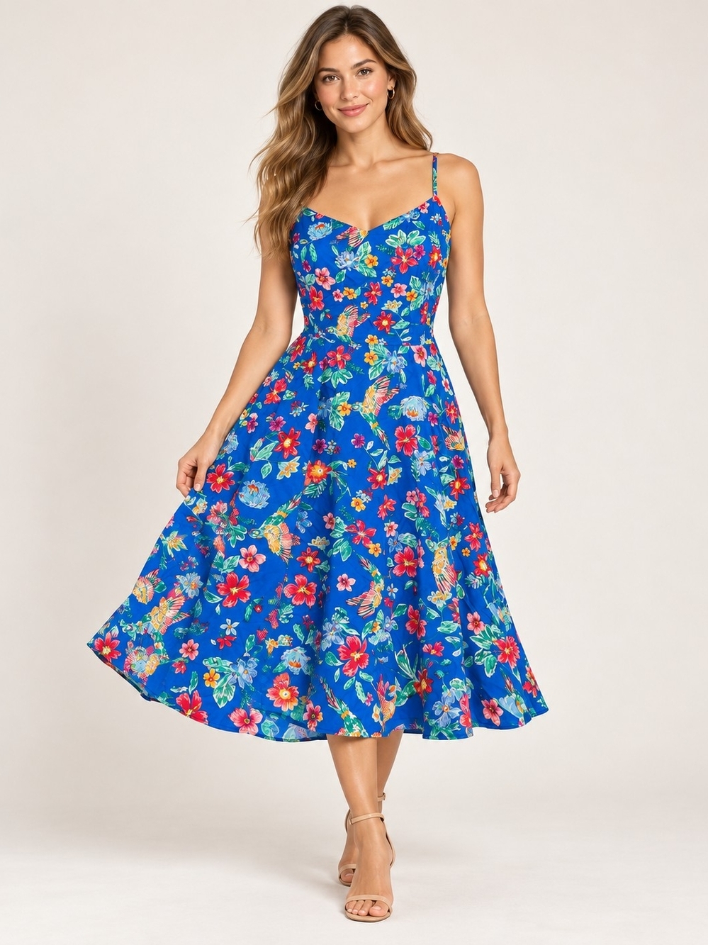NWT OLD NAVY FLORAL HUMMINGBIRD SUNDRESS SZ L